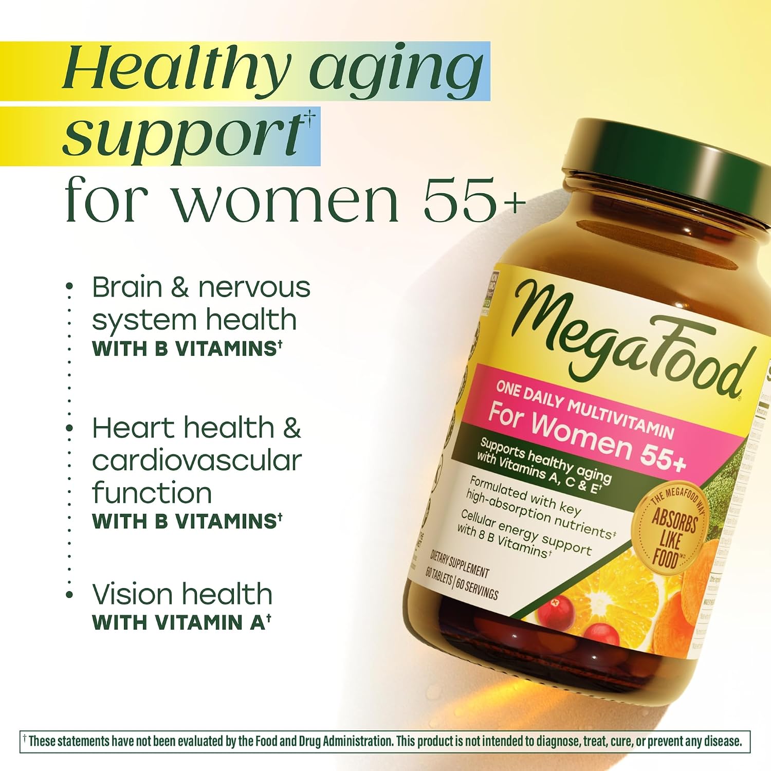 MegaFood Multivitamínico para Mujeres 55+ - 120 Comprimidos