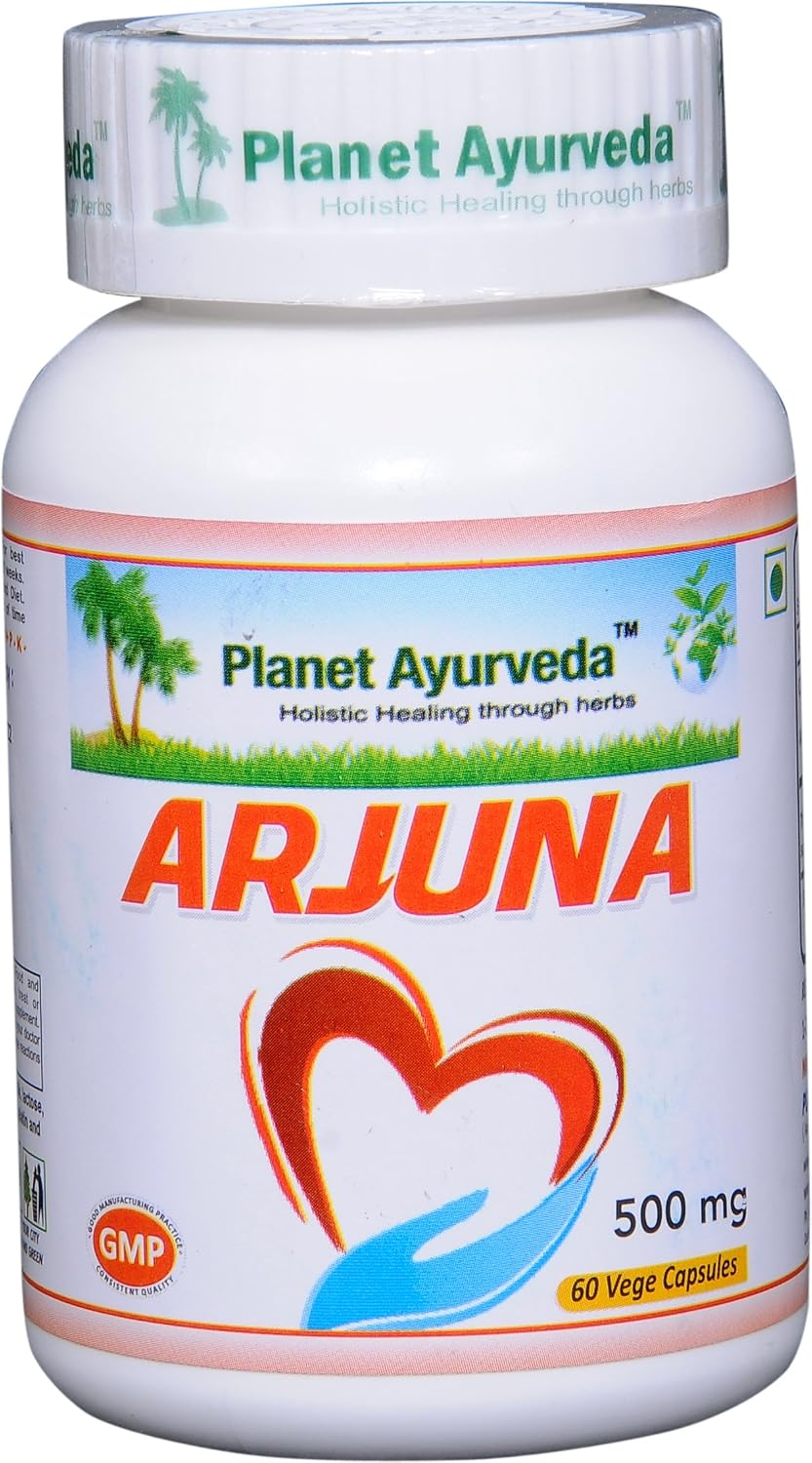 Planet Ayurveda Arjuna, 500mg Cápsulas Veganas - Pack de 2 Frascos