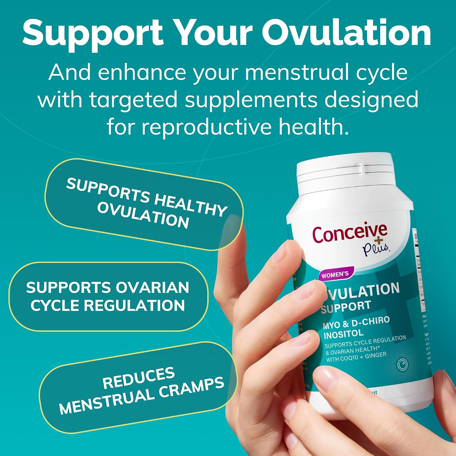 Conceive Plus Ovulation Support - Complejo de Inositol y CoQ10 para Fertilidad Femenina