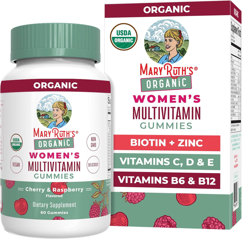 MaryRuth's Multivitamin Gominolas para Mujeres a partir de 14 Años | Apoyo Inmunológico | Salud de Piel y Cabello | Salud Reproductiva | Vitamina A C D E B6 B12 Biotina Zinc Yodo | Orgánico | Vegano | No GMO | 60 Unidades
