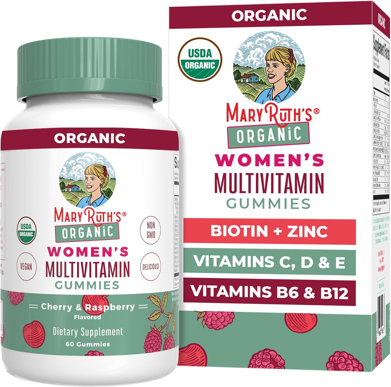 MaryRuth's Multivitamin Gominolas para Mujeres a partir de 14 Años | Apoyo Inmunológico | Salud de Piel y Cabello | Salud Reproductiva | Vitamina A C D E B6 B12 Biotina Zinc Yodo | Orgánico | Vegano | No GMO | 60 Unidades