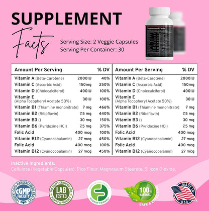 Stellar Labs Low FODMAP Multivitamínico Vegano para Mujeres - Sin Hierro - 60 Cápsulas Vegetales – Image 1