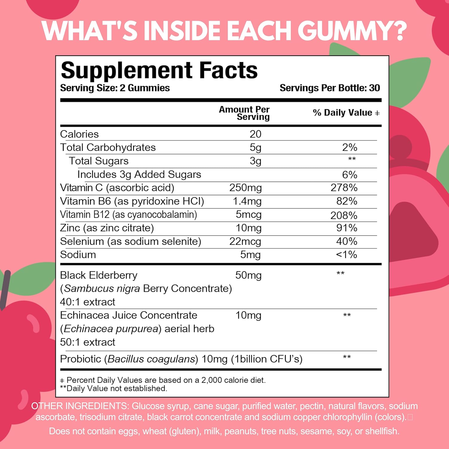 Viteey Gominolas Multivitamínicas para Niños con Probióticos - 60 Gominolas Sabor a Bayas