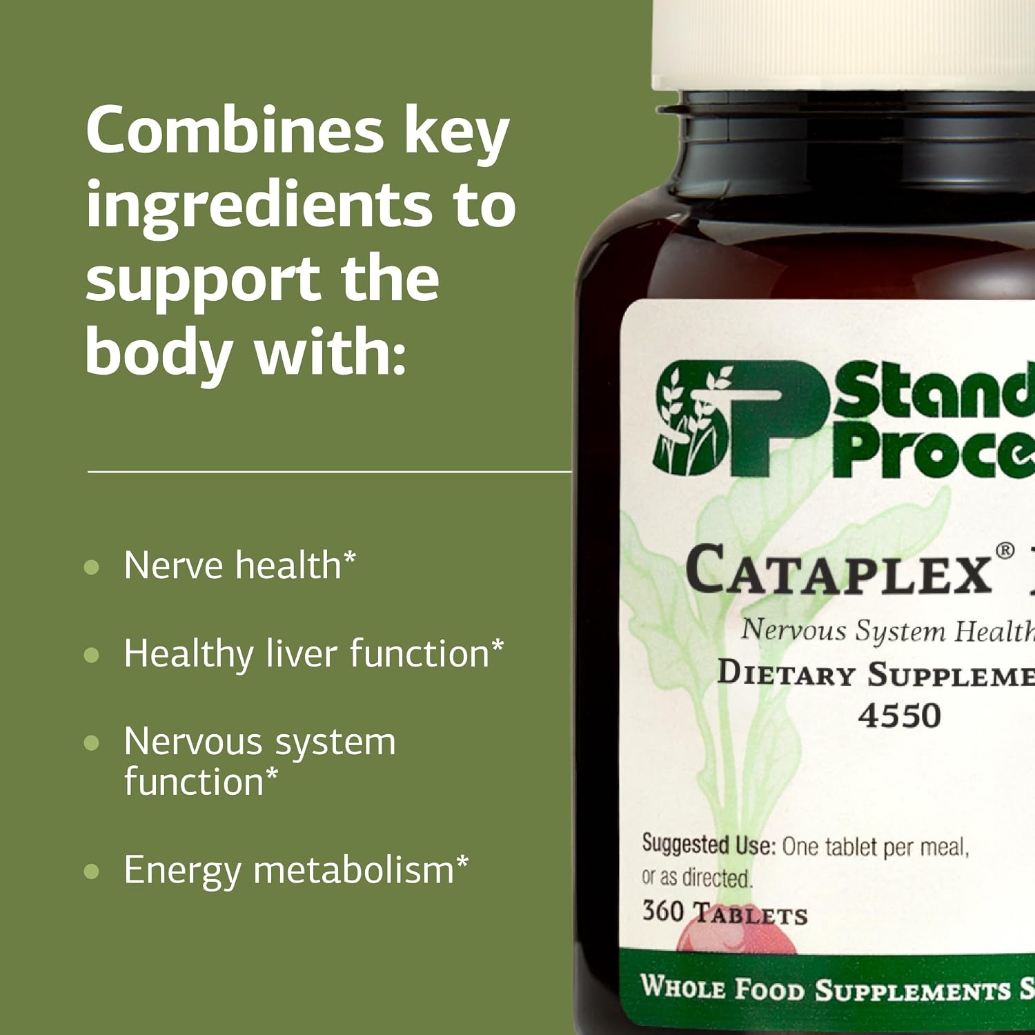 Standard Process Cataplex B2 – Suplemento para el sistema nervioso – Sin lácteos ni soya – 360 comprimidos