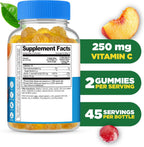 Lifeable Gomitas de Vitamina C sin Azúcar - 250 mg - Sabor Naranja Natural - 90 Gomitas