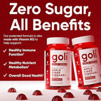 Goli Zero Sugar – Gomitas de Vinagre de Manzana con Vitamina B12 y Probióticos