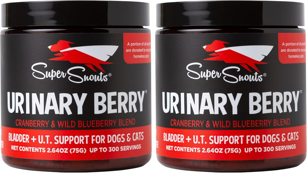 Super Snouts Urinary Berry - Complemento Urinario en Polvo para Perros y Gatos, con Arándano Azul y Rojo, 2.63 oz (Pack de 2) – Image 1
