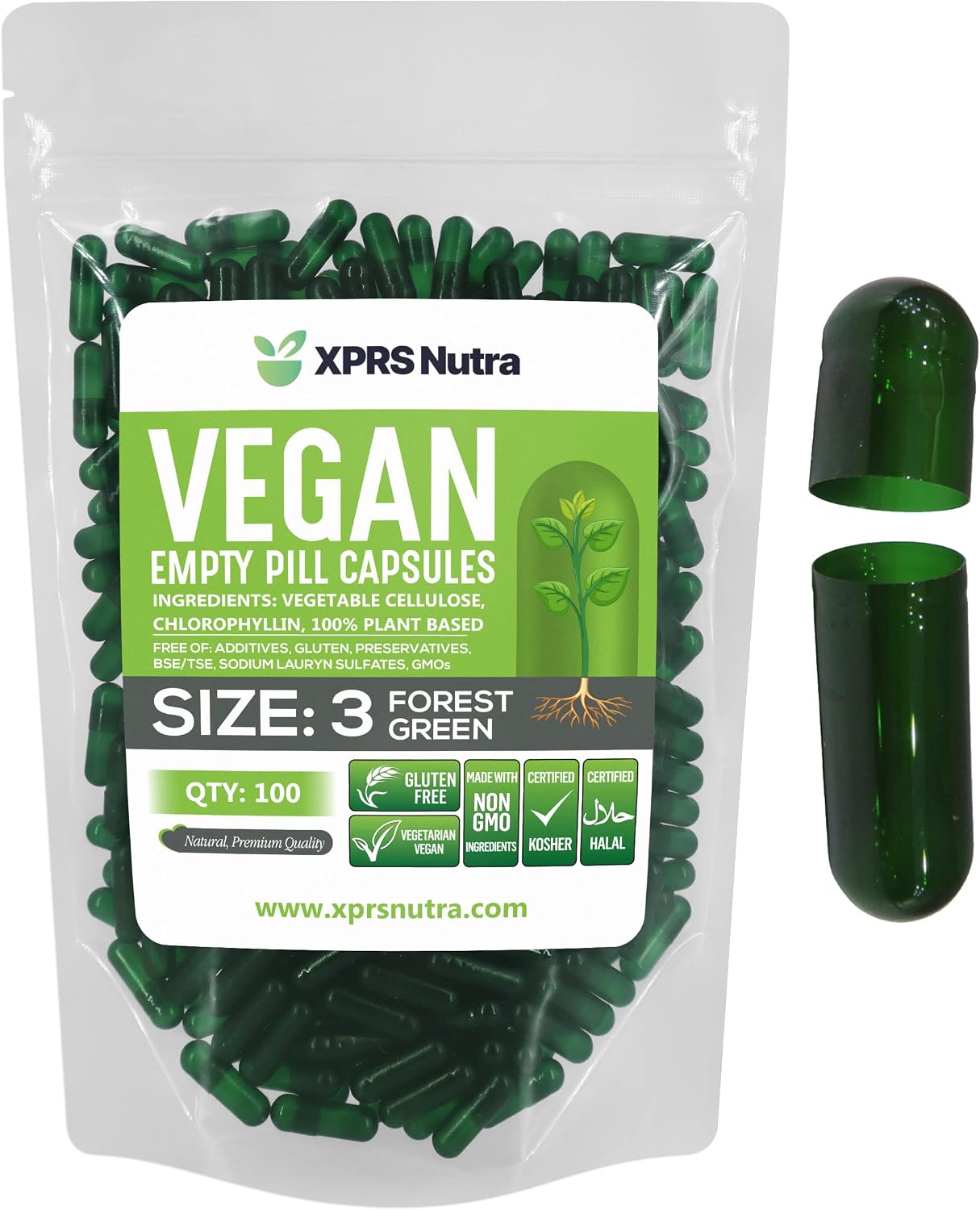 XPRS Nutra Cápsulas Vacías Tamaño 3 - 1000 uds - Veganas