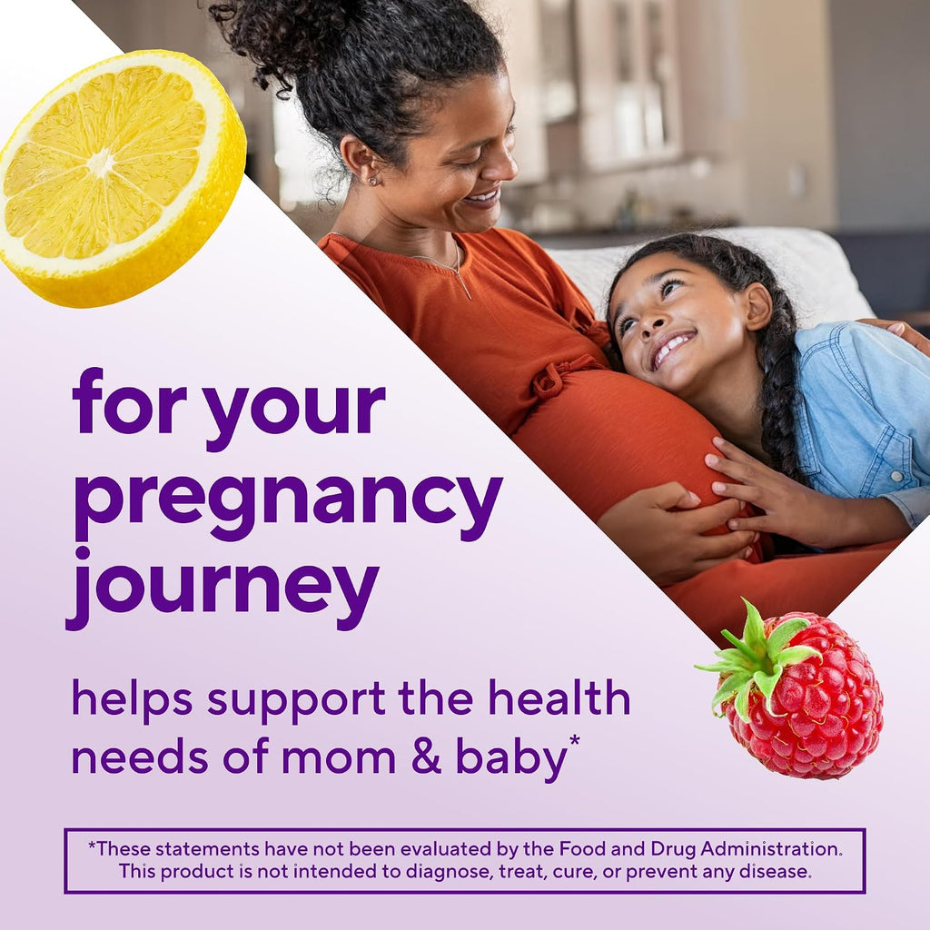 Vitafusion Prenatal Gummies - Vitaminas Prenatales en Gominolas, Sabor Frambuesa Limón, 90 Unidades