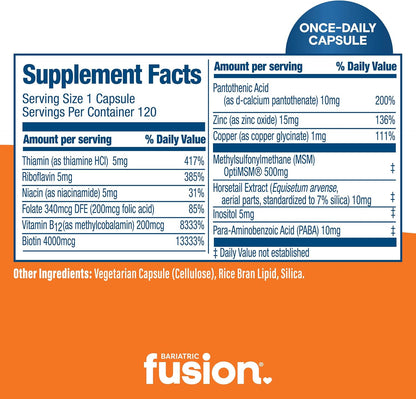 Bariatric Fusion ONE Per Day Rejuvenator - Vitaminas para Cabello, Piel y Uñas con Biotina, 120 Cápsulas – Image 4