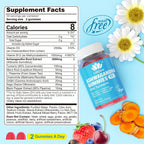 Ashwagandha Gummies, 2000mg Extracto de Raíz Orgánica para Mujeres y Hombres - 60 Gominolas