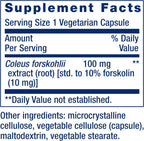 Life Extension Forskolin, 10 mg, Extracto Estandarizado, 60 Cápsulas Vegetales