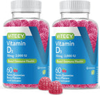 Viteey Gomitas de Vitamina D3 2000 UI (50 mcg) para Adultos y Adolescentes - 120 gomitas