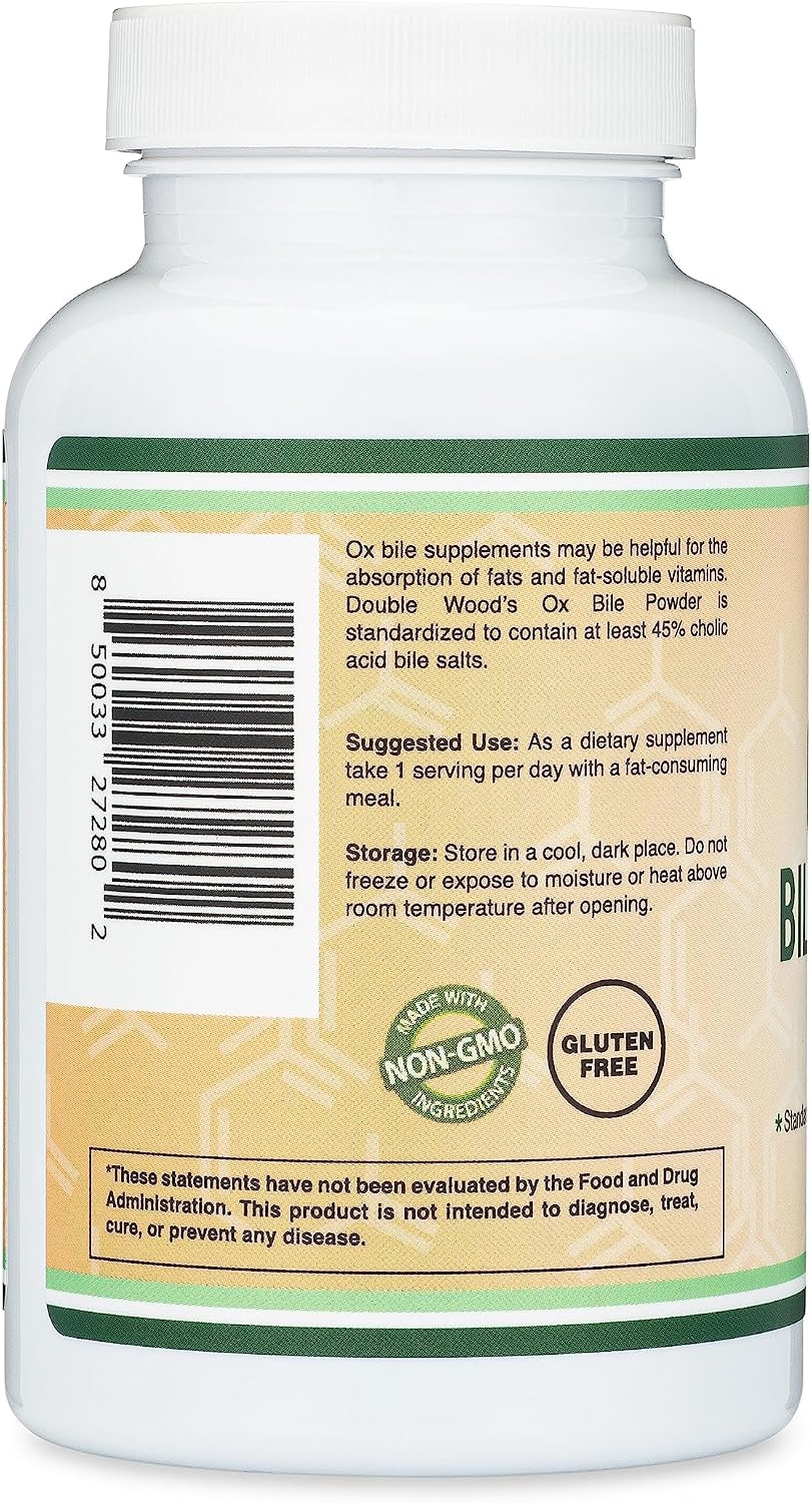 Ox Bile 1000mg - Suplemento de Sales Biliares para Personas sin Vesícula | 120 Cápsulas