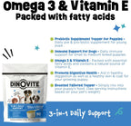 Dinovite Probiótico para Cachorros - Complemento Alimenticio Digestivo y para la Piel con Omega-3, 90 porciones