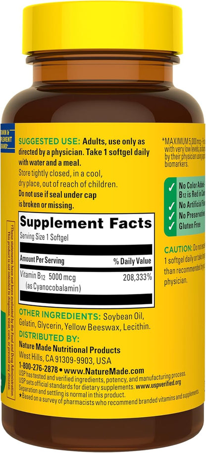 Nature Made Vitamina B12 5000 mcg, 60 – Quienes tienen ciertas condiciones digestivas: Como enfermedad celíaca o – Image 9