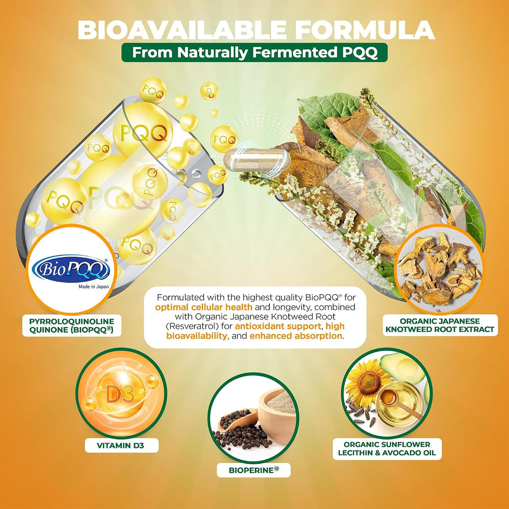 PQQ Mitorestore - Suplemento Cognitivo con BioPQQ 20mg | Memoria y Enfoque