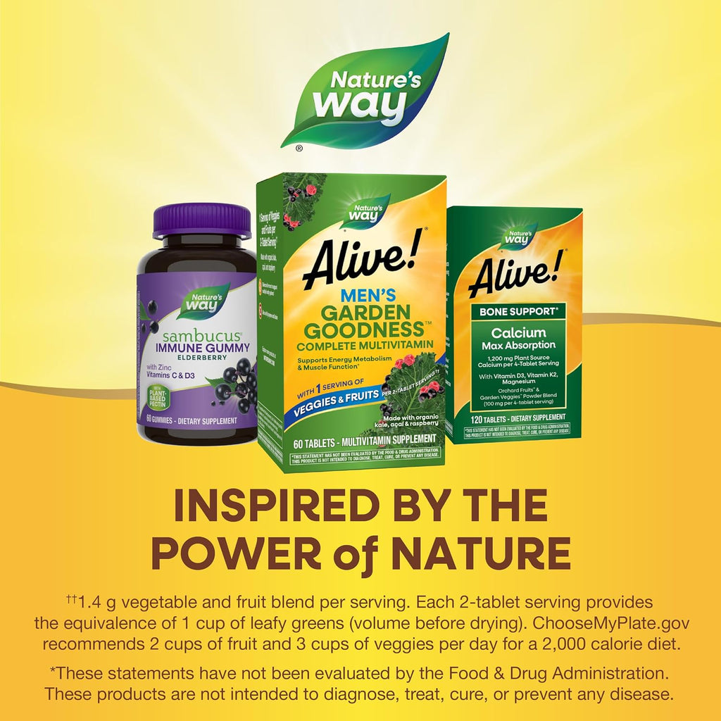 Nature's Way Alive! Garden Goodness Multivitamínico para Hombres, 60 Comprimidos
