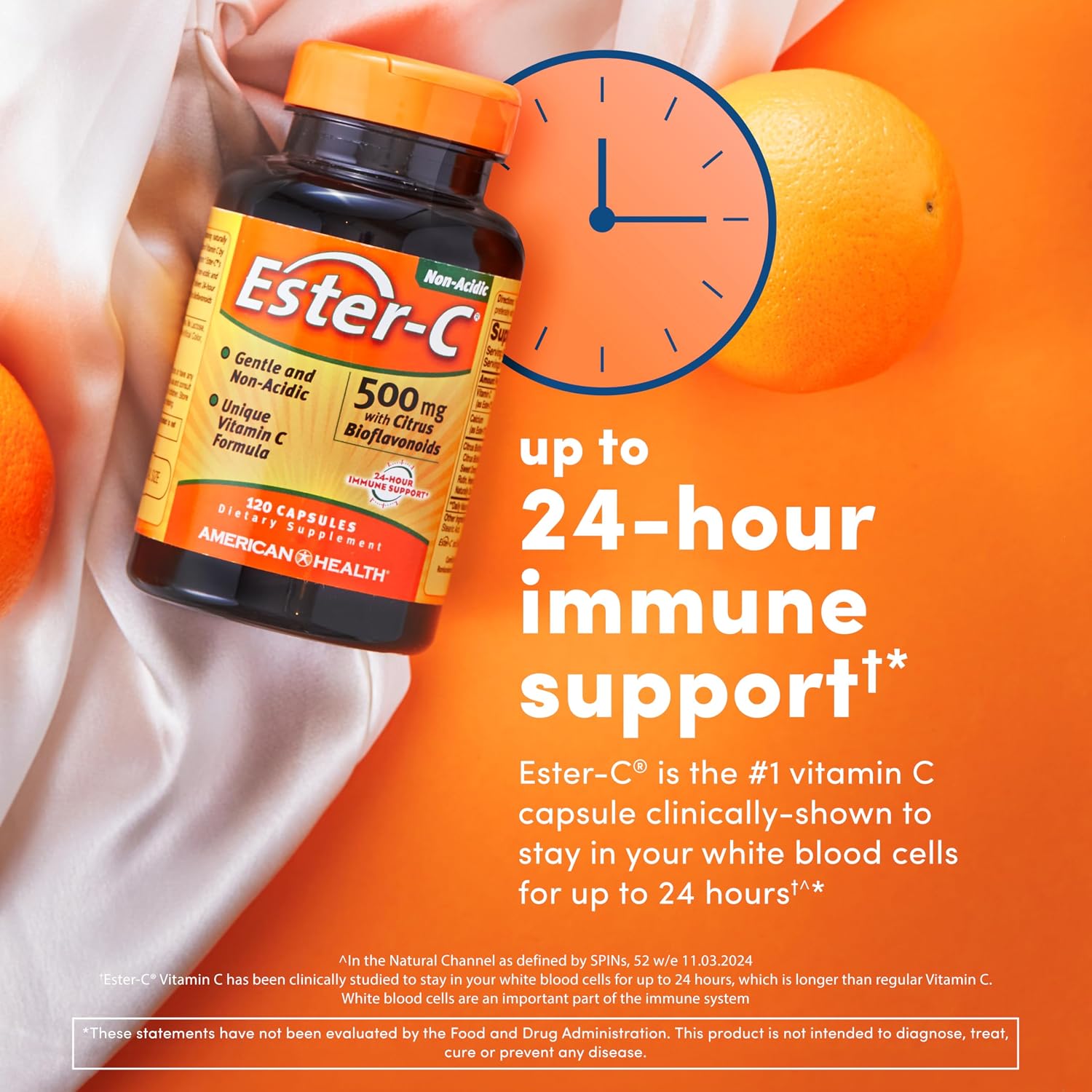 American Health Ester-C con Bioflavonoides Cítricos - 500 mg, 120 Cápsulas (60 Dosis)
