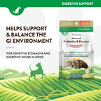 NaturVet Scoopables Probióticos Avanzados para Perros - Probióticos Masticables y Enzimas Digestivas - Sabor a Bacon Ahumado | Bolsa de 312g