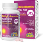 Natural Factors Methylcobalamin 10.000 mcg - Vitamina B12 metabólicamente activa - 30 comprimidos masticables