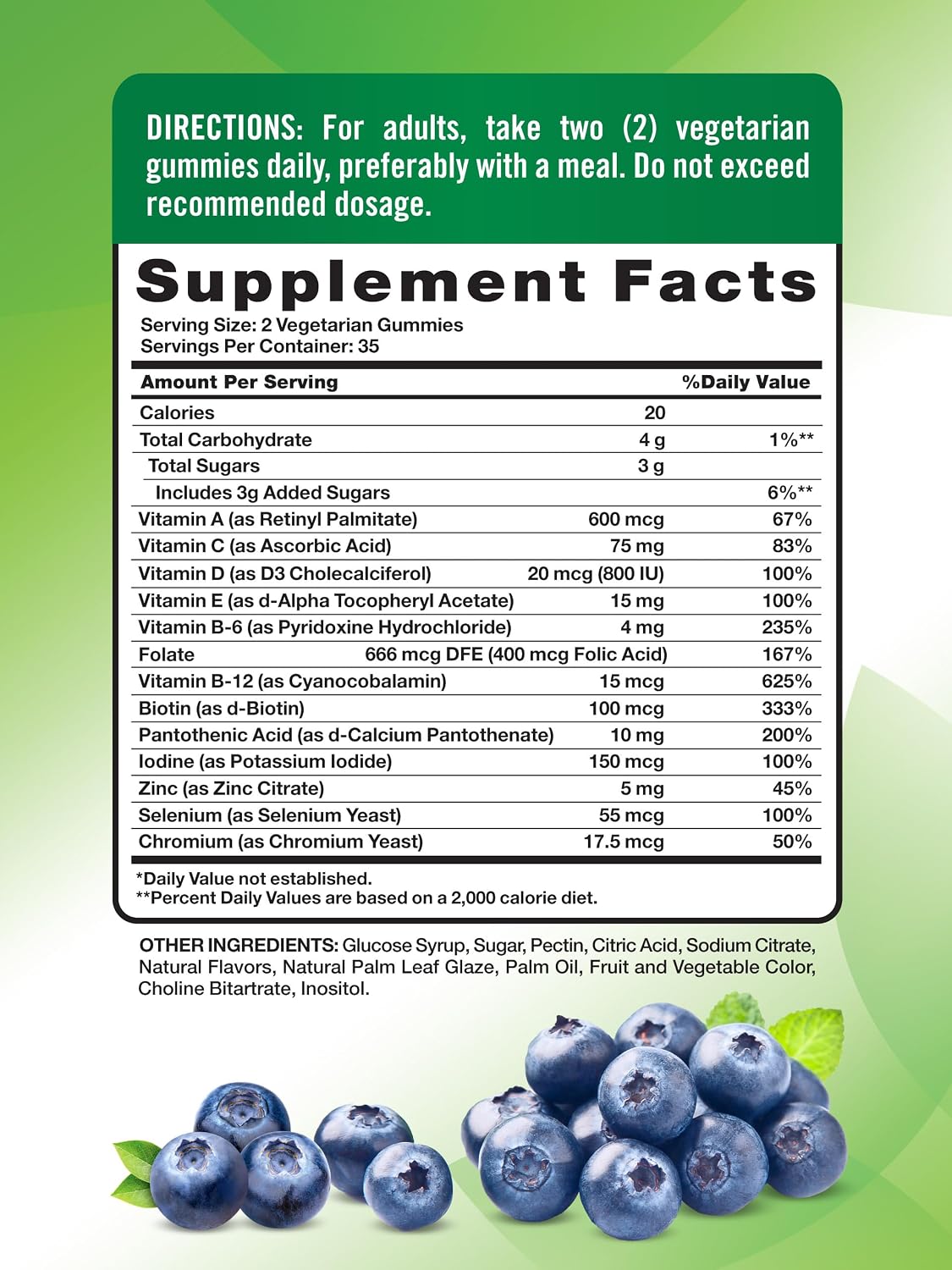 Nature's Truth Multivitamínico para Hombres en Gominolas – 70 uds – Sabor Arándano – con B12, D3 y Zinc – Vegetariano, Sin Gluten y No OGM