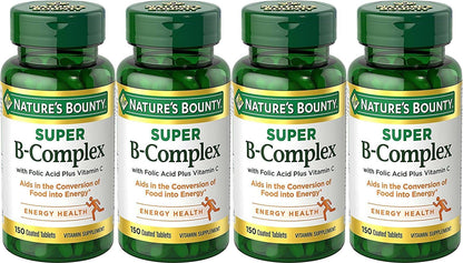 Nature's Bounty Complejo B con Ácido Fólico y Vitamina C, 150 Comprimidos (Paquete de 4) – Image 1