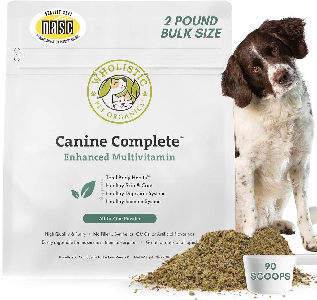Canine Complete - Polvo Multivitamínico para Perros - 900 g - Vitaminas Diarias para Alimentación Casera - Salud Inmunológica, Piel, Pelaje y General - Todas las Razas - 90 Dosis