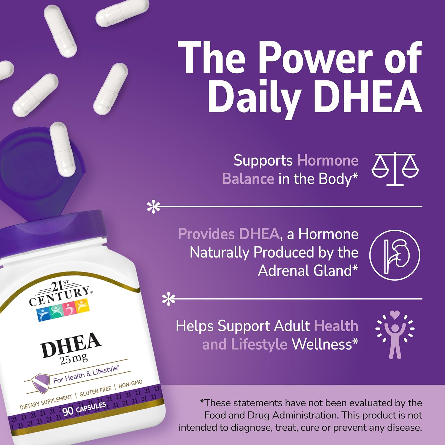 DHEA 25 mg Cápsulas (90 Unidades) – 21st Century