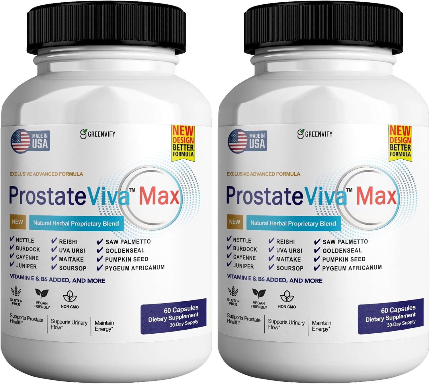 ProstateViva Max Cápsulas para la Próstata, Suplemento para Hombres, Máxima Potencia, Natural (60 Cápsulas)