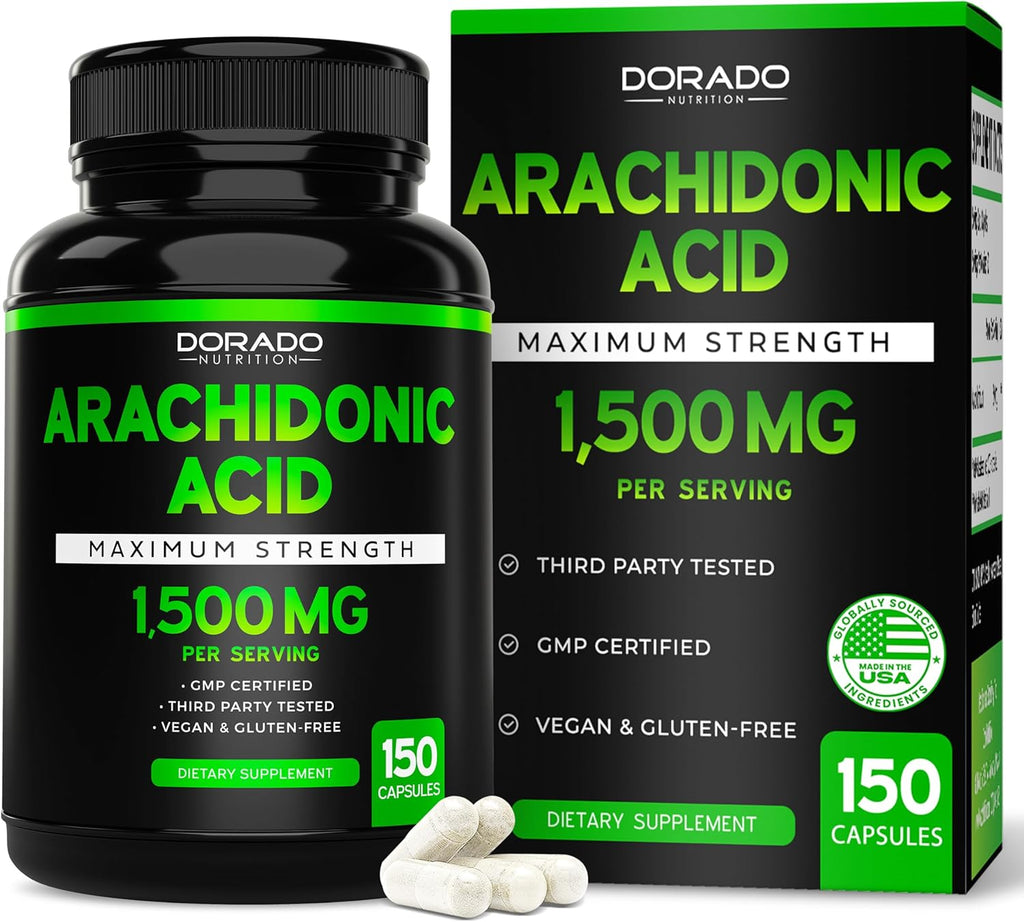 Ácido Araquidónico 1500mg (150 Cápsulas) - Suplemento para Masa Muscular y Fuerza