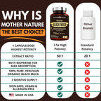 MNO Black Maca Root 50:1 750mg – Maca Negra Peruana Orgánica, 60 Cápsulas Veganas