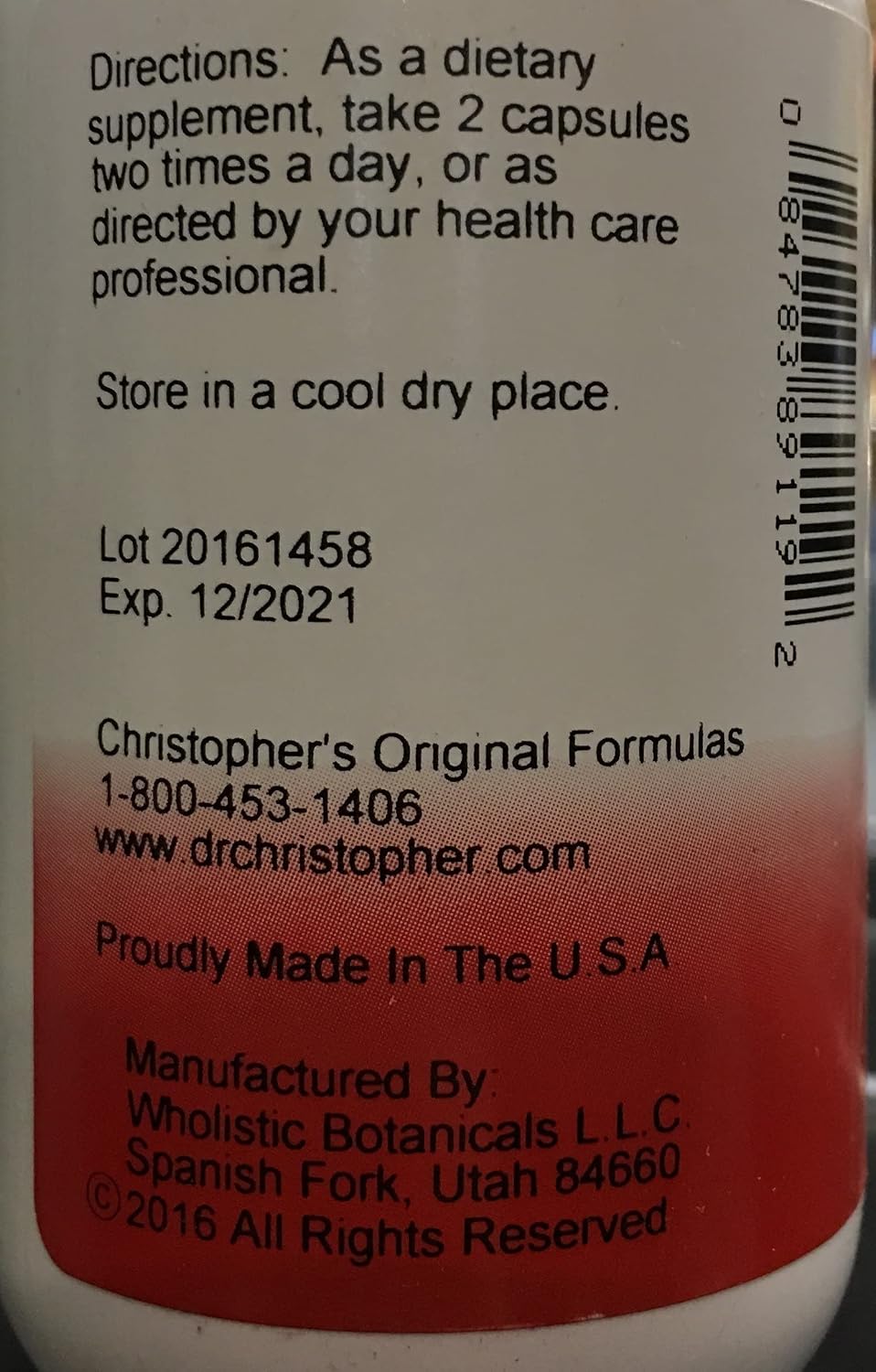 Christopher's Original Formulas Fórmula para el Pecho – 460 mg, 100 Cápsulas Vegetales