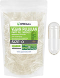 XPRS Nutra Cápsulas Vacías de Pullulan Tamaño 0 - 500 Unidades - Cápsulas Vegetales Transparentes para Rellenar