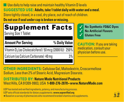 Nature Made Vitamina D3 2000 IU (50 mcg) - – Función muscular: Ayuda a mantener el funcionamiento normal de los – Image 7