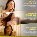 New Elements Biotina 10000mcg con Colágeno, Queratina y Aceite de Semilla de Calabaza para Cabello, Piel y Uñas