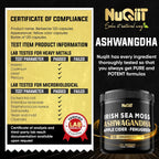 NUQIIT Cápsulas Orgánicas de Ashwagandha con Irish Sea Moss, Vinagre de Manzana y Más - 120 Cápsulas Veganas