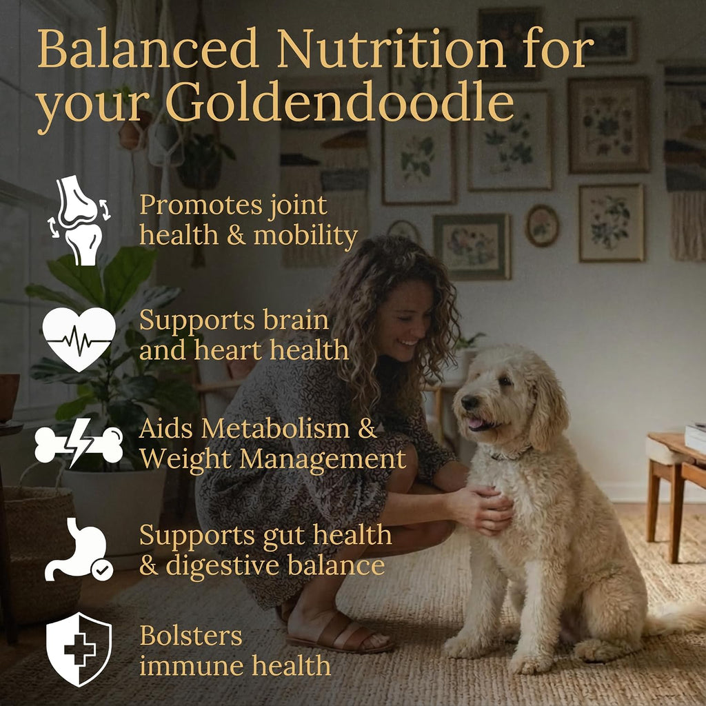 Prestige Breed Multivitamínicos para Goldendoodle, 90 unidades, Sabor a Bacon Real