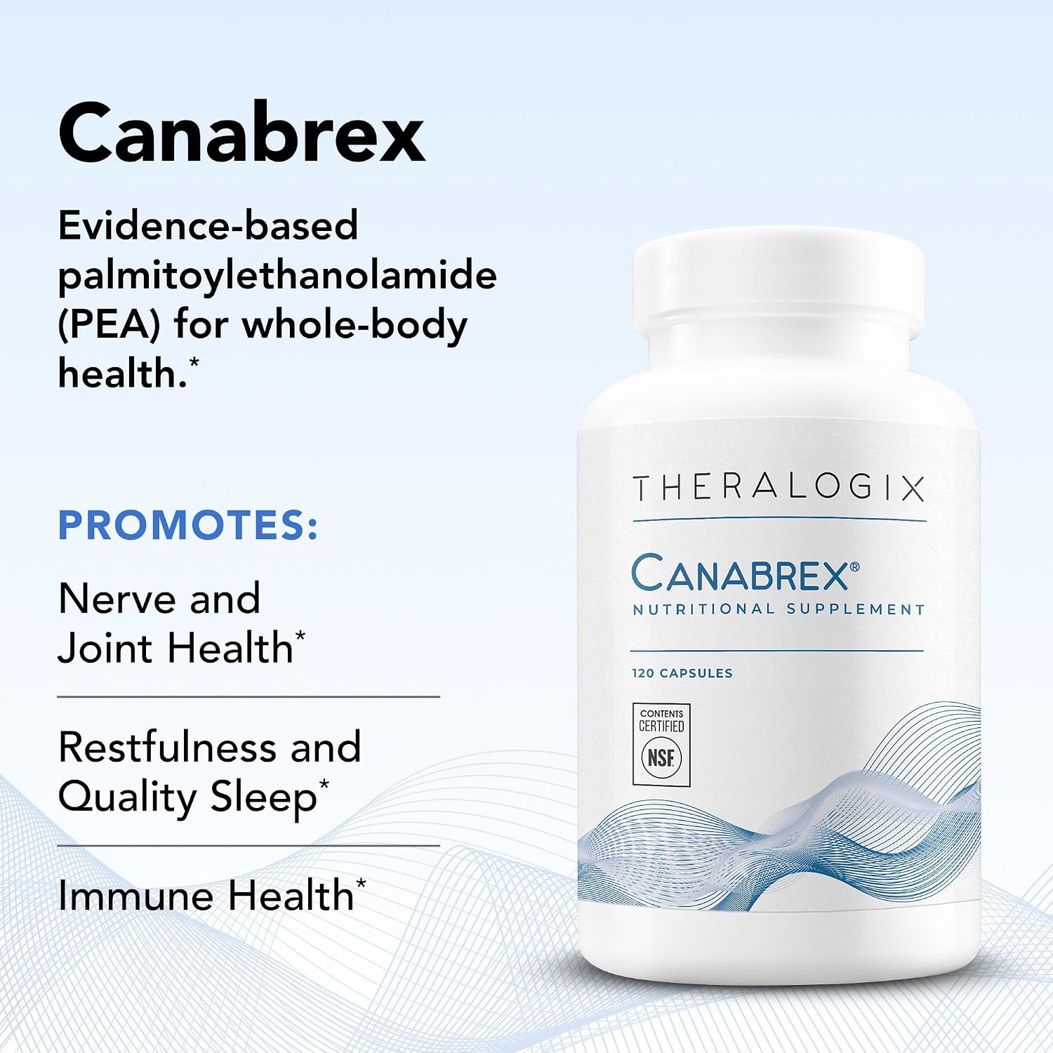Theralogix Canabrex - Suplemento de Palmitoiletanolamida (PEA) - 120 Cápsulas