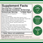 Double Wood Suplemento de Frutas y Verduras - Mezcla de 49 Frutas y Verduras - 1,500 mg por Ración - 180 Cápsulas