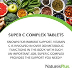 NaturesPlus Super C Complex - 1000 mg de Vitamina C + 500 mg de Bioflavonoides - Liberación Prolongada - 60 Comprimidos