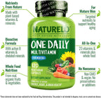 NATURELO Multivitamínico para Hombres 50+ - Complejo Diario con Vitaminas, Minerales y Alimentos Orgánicos, 120 Cápsulas Vegetales