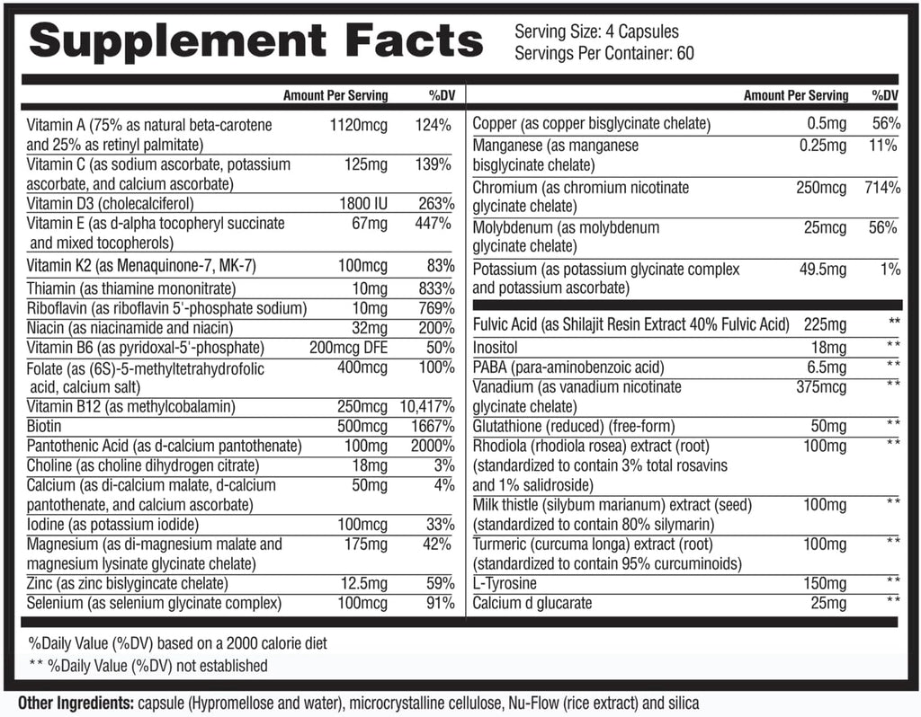 Dr. Westin Childs - Thyroid Daily Essentials - Multivitamínico para Mujeres y Hombres con Apoyo Inmune y Antiestrés - 240 Cápsulas
