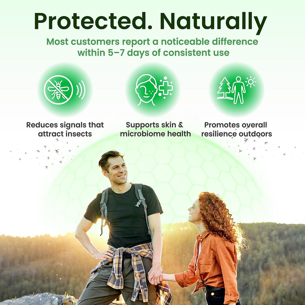 BITESHIELD Repelente de Mosquitos Oral — Suplemento Ingerible Diario, 60 Cápsulas
