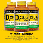 Mason Natural Vitamina D3 2000 UI Ultra Strength, Pack de 3 (180 Softgels)
