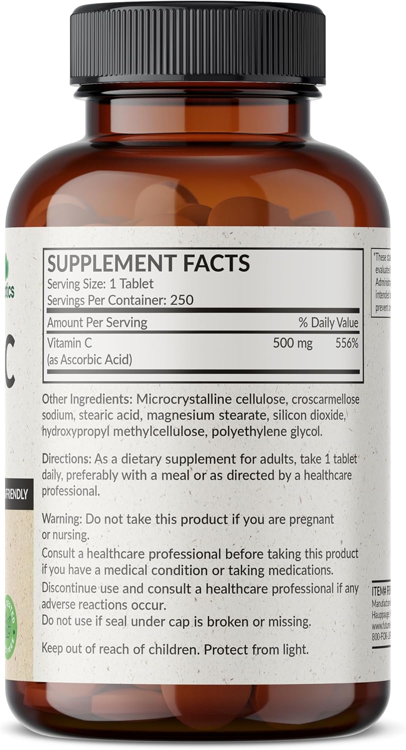 Futurebiotics Vitamina C 500 mg, 250 Comprimidos No-GMO
