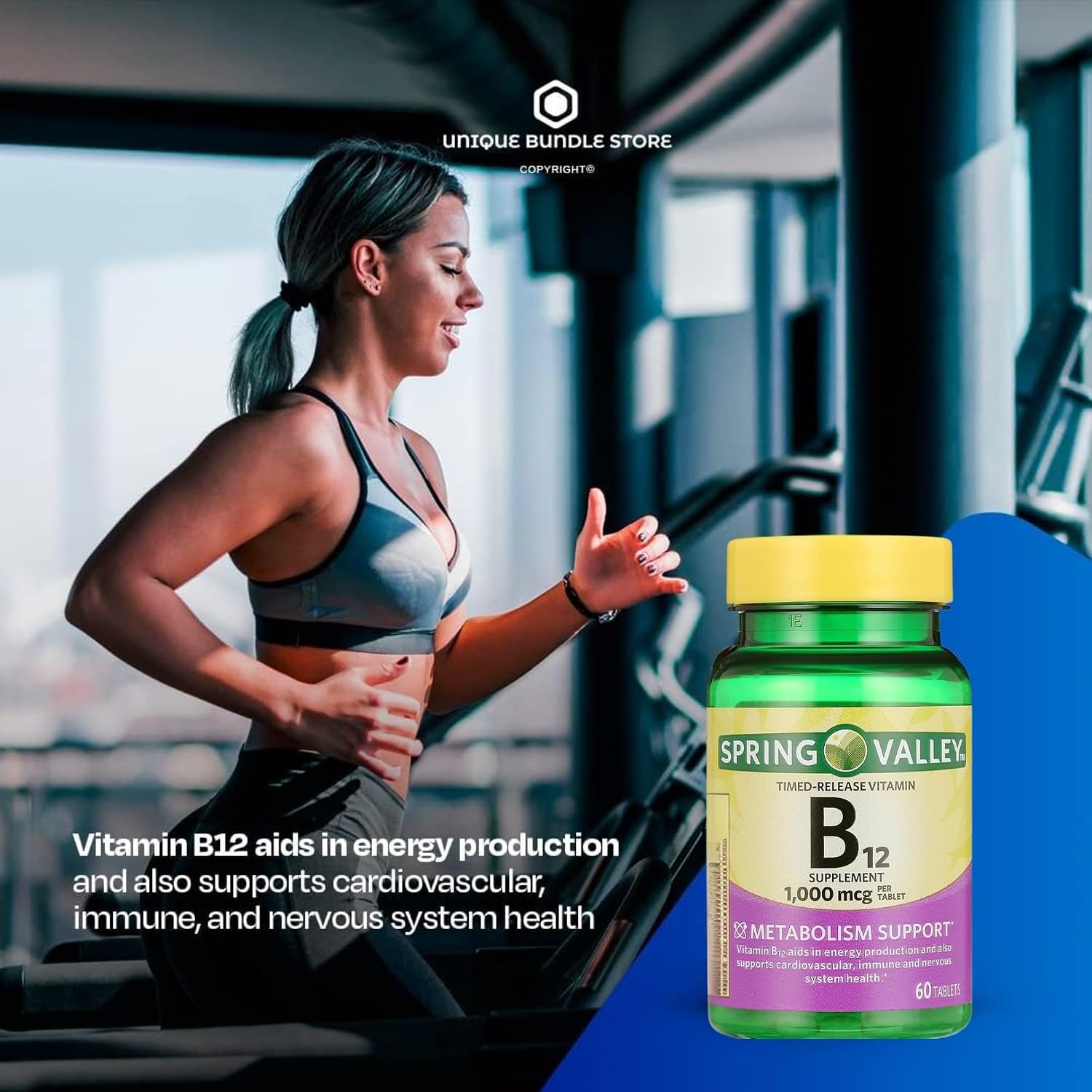 Vitamina B12 1000 mcg Liberación Prolongada – 60 Comprimidos para Hombres y Mujeres