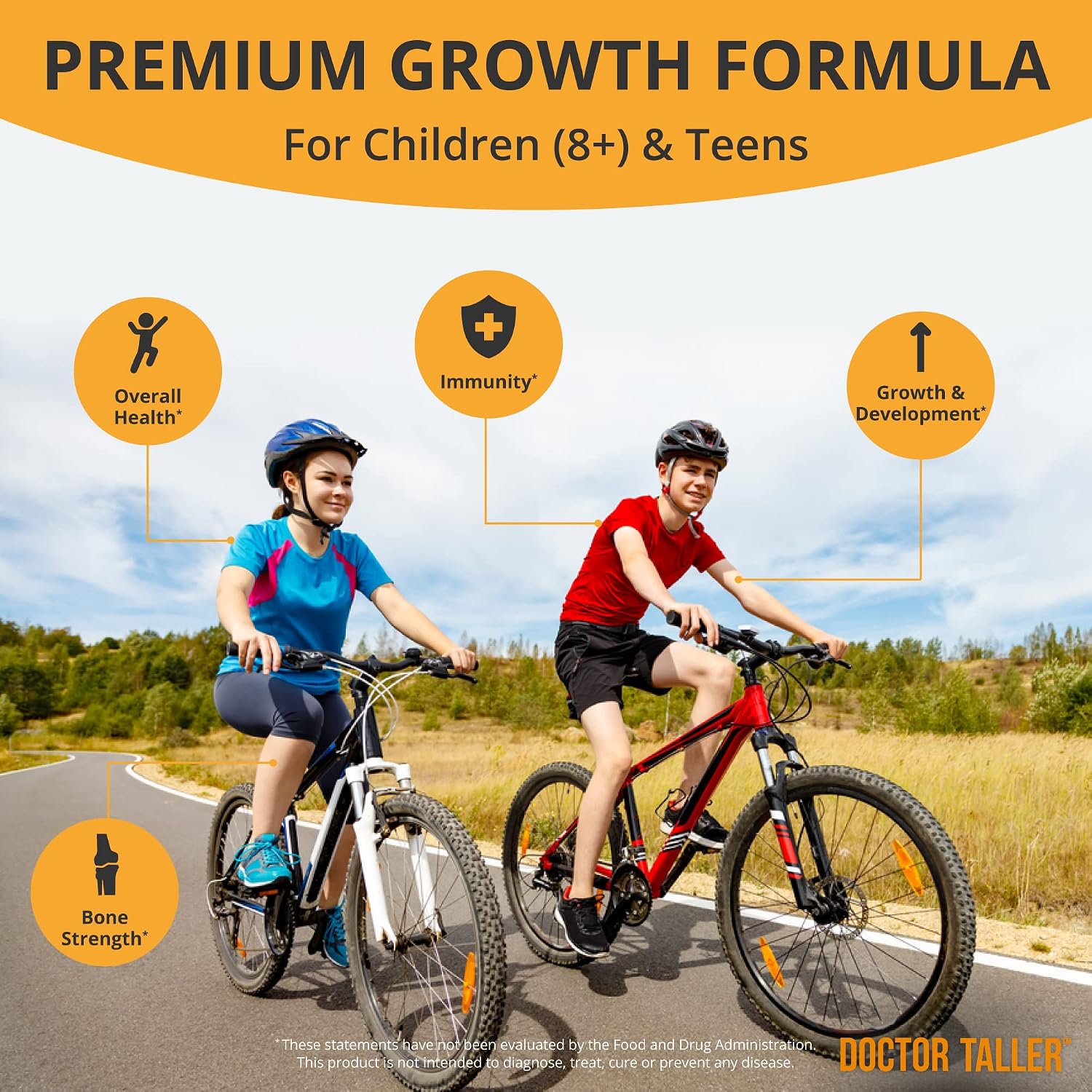NuBest Doctor Taller – Fórmula de Crecimiento en Altura con Calcio, Vitamina D3, K2, Aminoácidos y Hierbas para Niños (8+) – 6 Paquetes | Suministro para 6 Meses