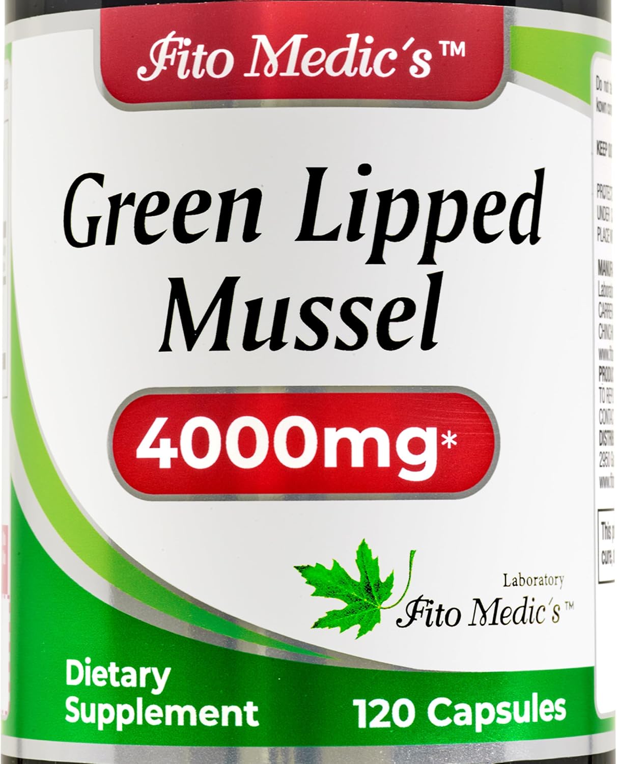 FITO MEDIC'S Green Lipped Mussel | Mejillón de Labios Verdes | 120 Cápsulas | 400 mg