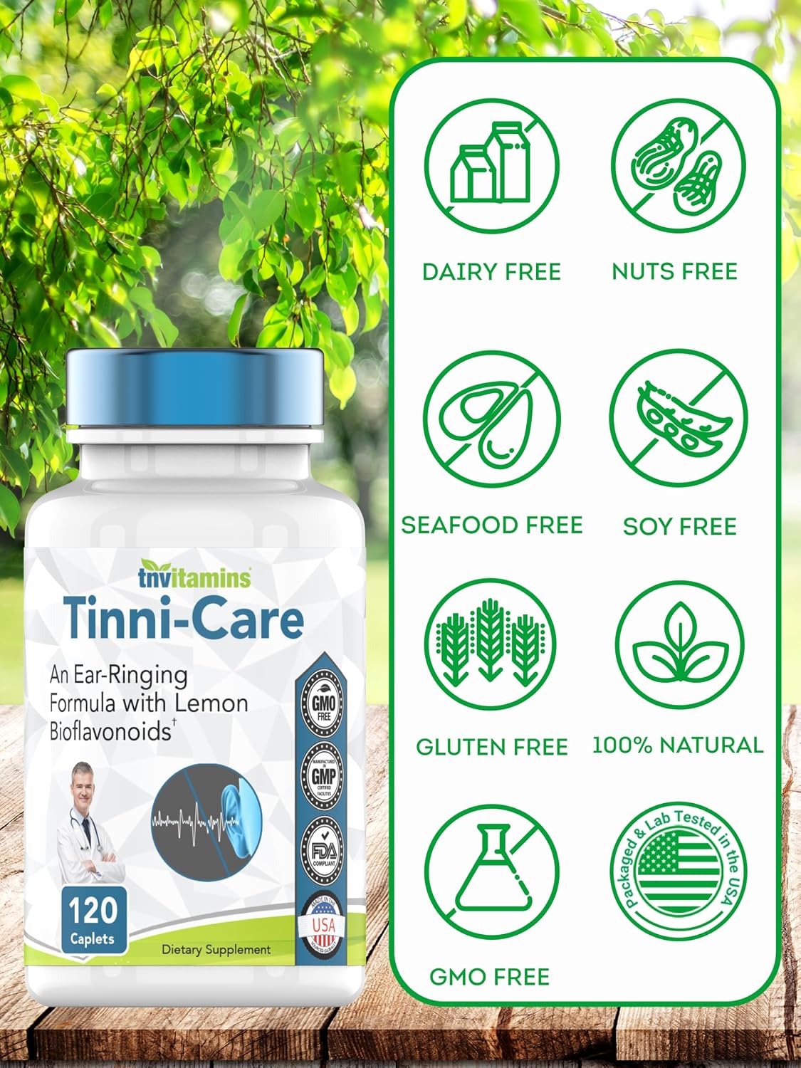 Tinni-Care Bioflavonoides de Limón y Vitaminas B - 120 Comprimidos